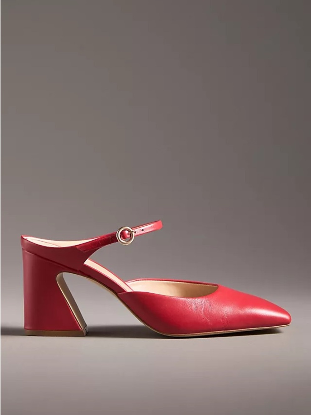 Red Square toe mule heels by Anthropologie size 9